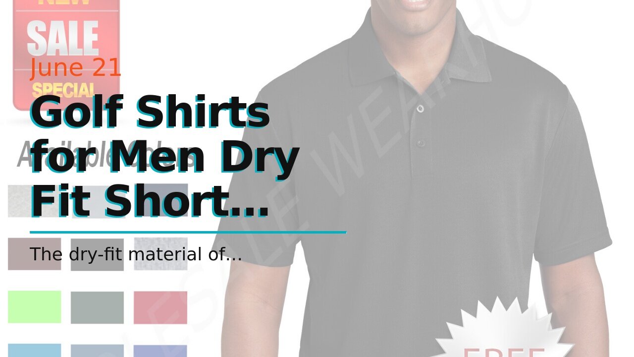 Golf Shirts for Men Dry Fit Short Sleeve Print Performance Moisture Wicking Polo Shirt