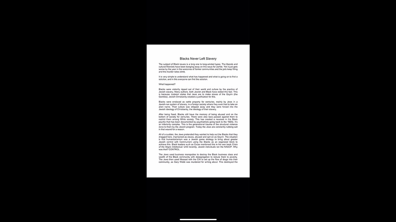 Lecture: Blacks never left slavery