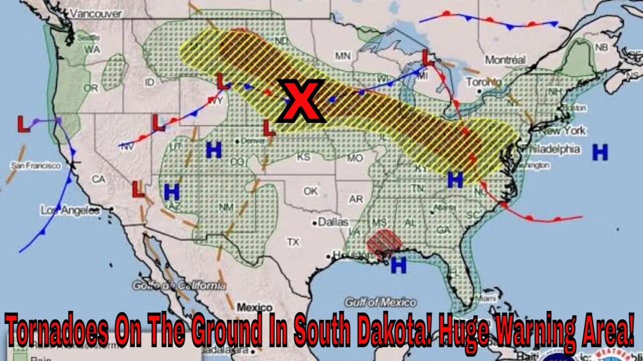 Tornadoes Already On The Ground In South Dakota! Huge Warning Area!