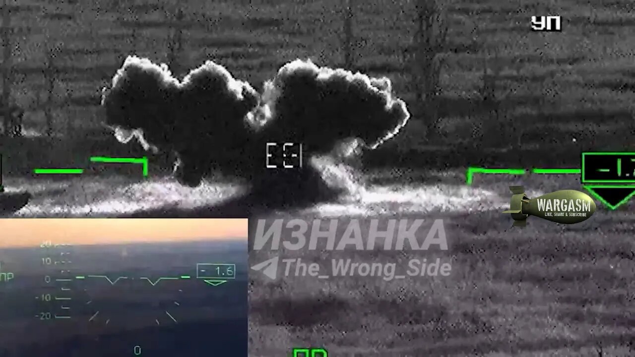Russian Ka-52 Alligator attack helicopter hits two tanks