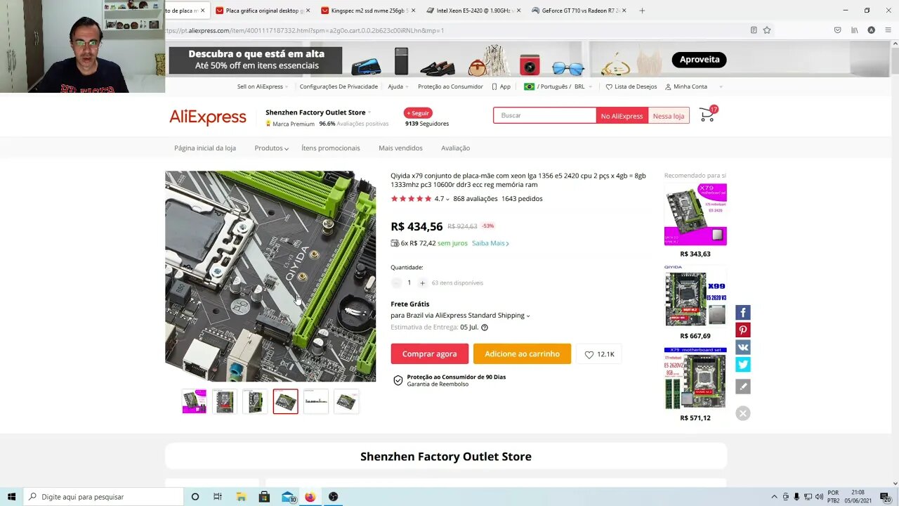 KIT Barato por 1000 Reais no Aliexpress, Kit Xeon E5 2420, mais Placa de vídeo e SSD M2 PCI-E 4.0.