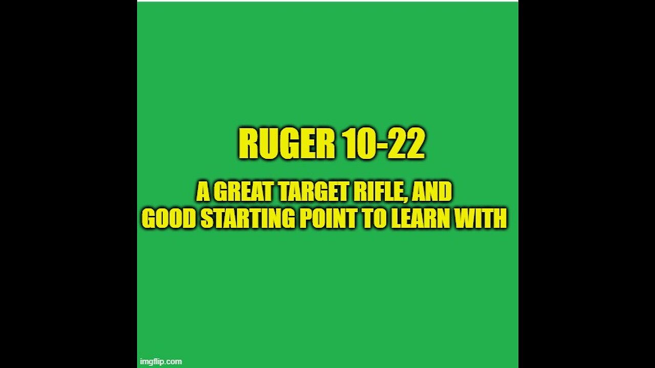 ruger 10-22 a great target rifle and a good starting point to learn with