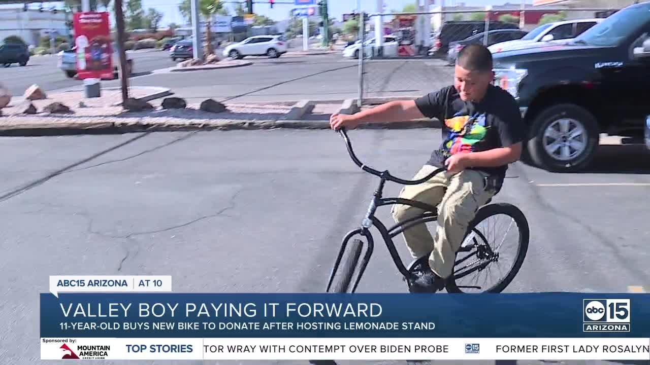 11-year-old Gilbert boy raises money to replace stolen bike
