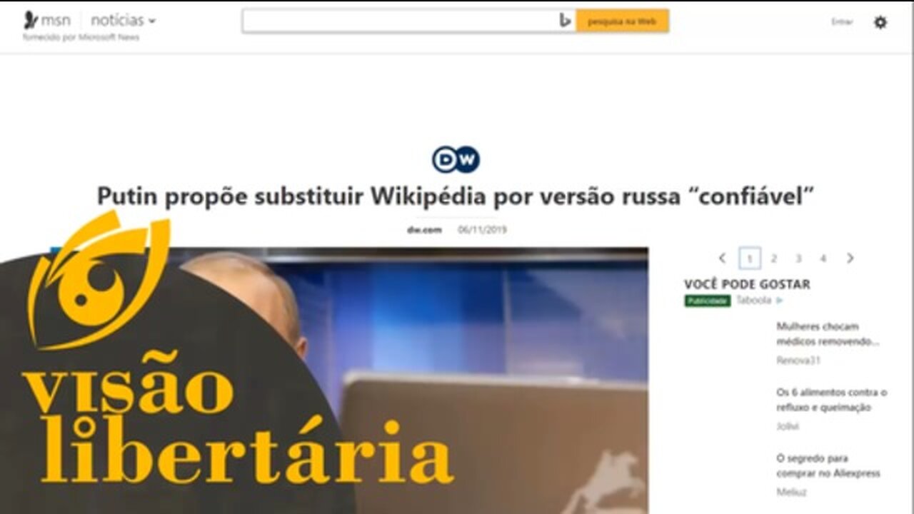 Putin propõe substituir Wikipédia por versão russa | Visão Libertária - 17/11/19 | ANCAPSU