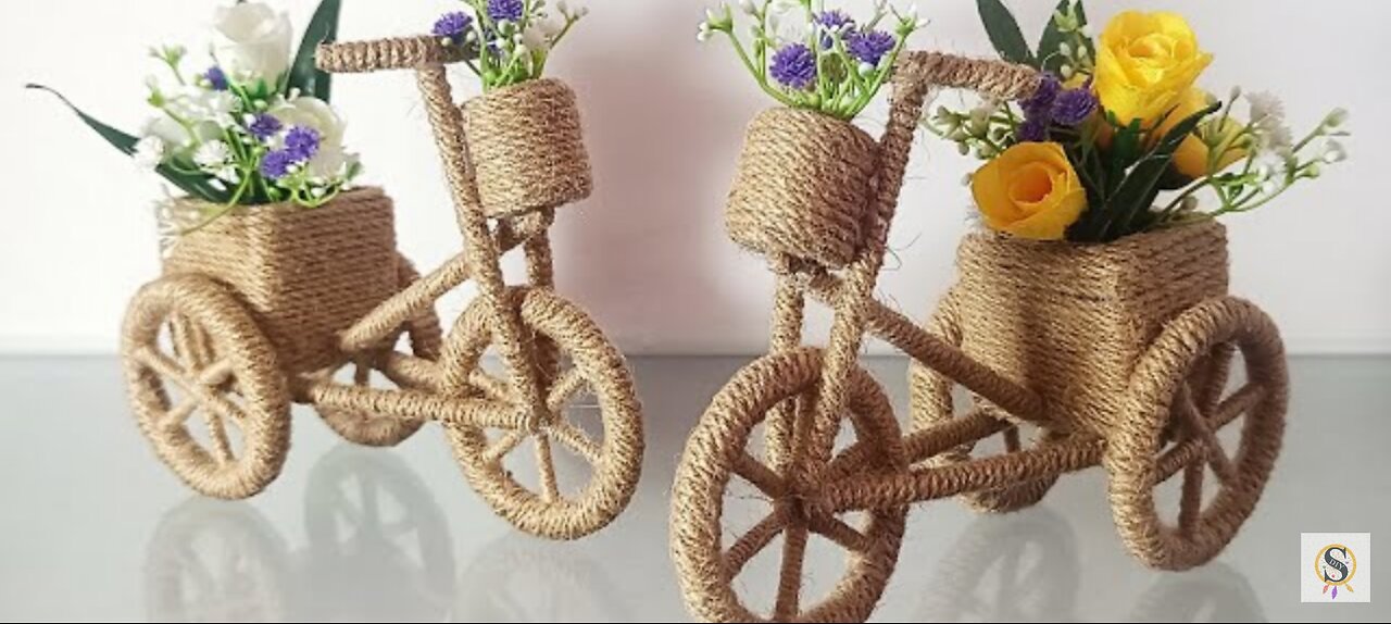 Jute Thread cycle Idea (Home Decoration Idea)