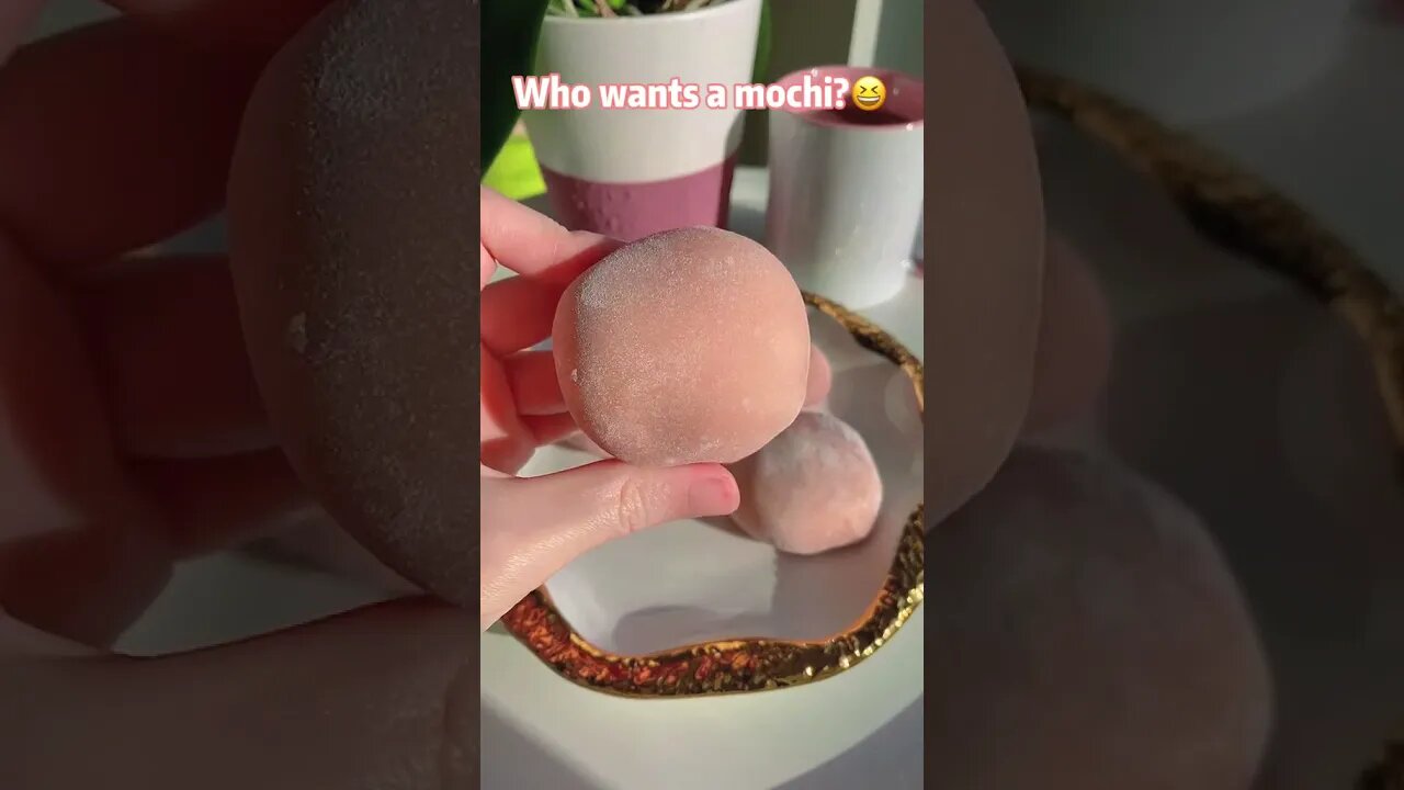 Strawberry mochi full recipe is there, yes there ✨🍓#mochi #dessert #cooking #strawberry #shorts