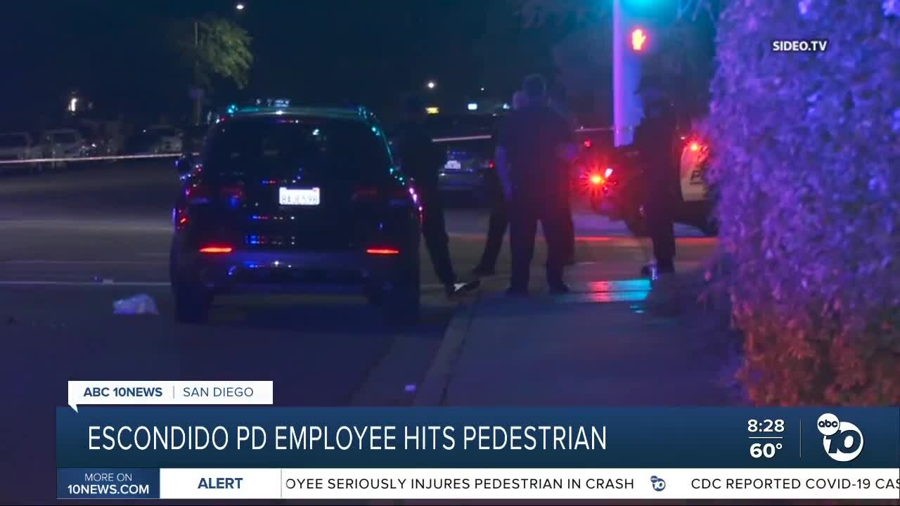 Off-duty Escondido Police Department employee seriously injures pedestrian in crash