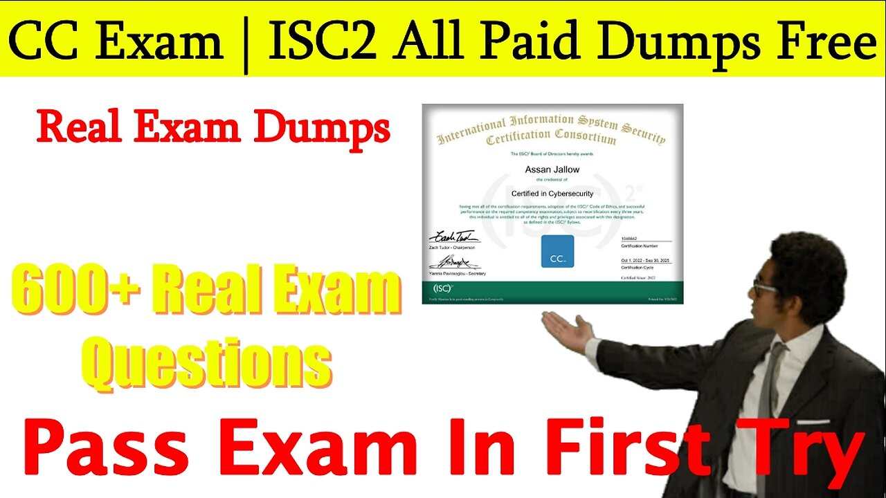 CC Exam | ISC² Certification All 800+ Practice Questions | Paid Dumps For Free | 2023