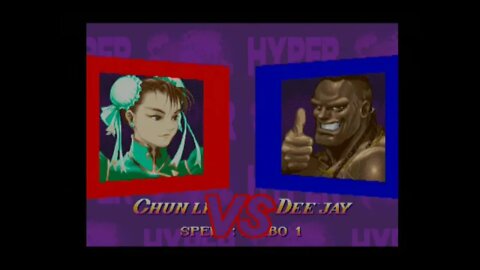 Hyper Street Fighter 2 Nerf AI (PS2) - Chun li (Super T/X) - Hardest - No Continues