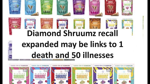 Diamond Shruumz recall expanded, may be linked to 50 illnesses and 1 death