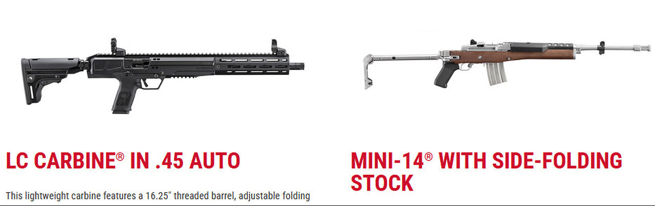 2024 Ruger LC .45 Carbine and Mini-14 Stainless Folding Stock - SHOT Show 2024