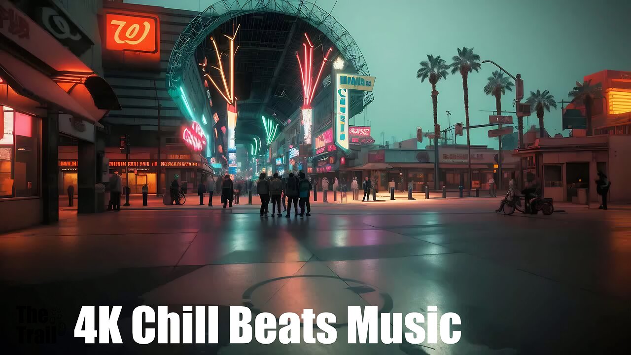 4K Chill Beats Music - Summer Haze | (AI) Style Cyberpunk Neon | Fremont Street Las Vegas