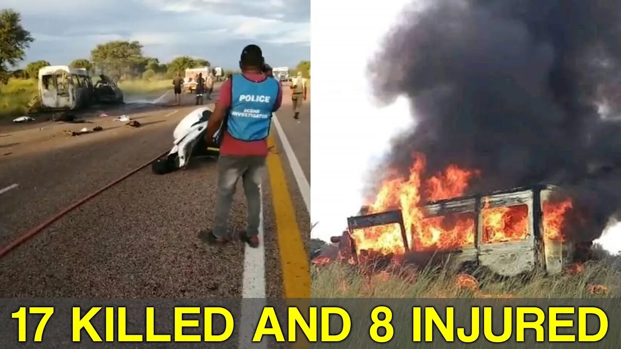 17 KILLED AND 8 INJURED AFTER SUV CRASHES INTO A BUS AND CATCHES FIRE