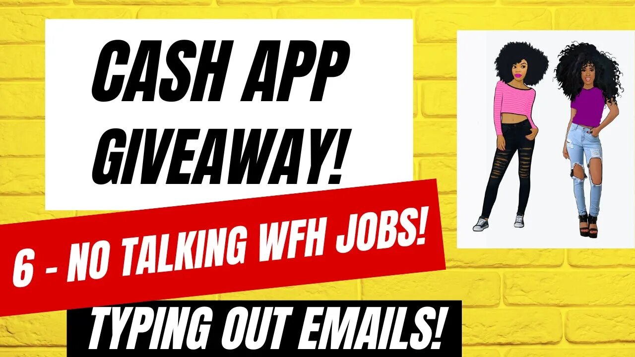 Cash App Giveaway + 6 Non Phone Email Work From Home Jobs #remotejobs2023