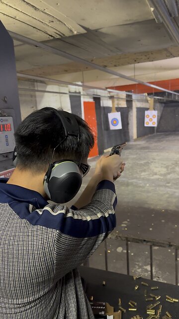 My friends first time shooting a gun