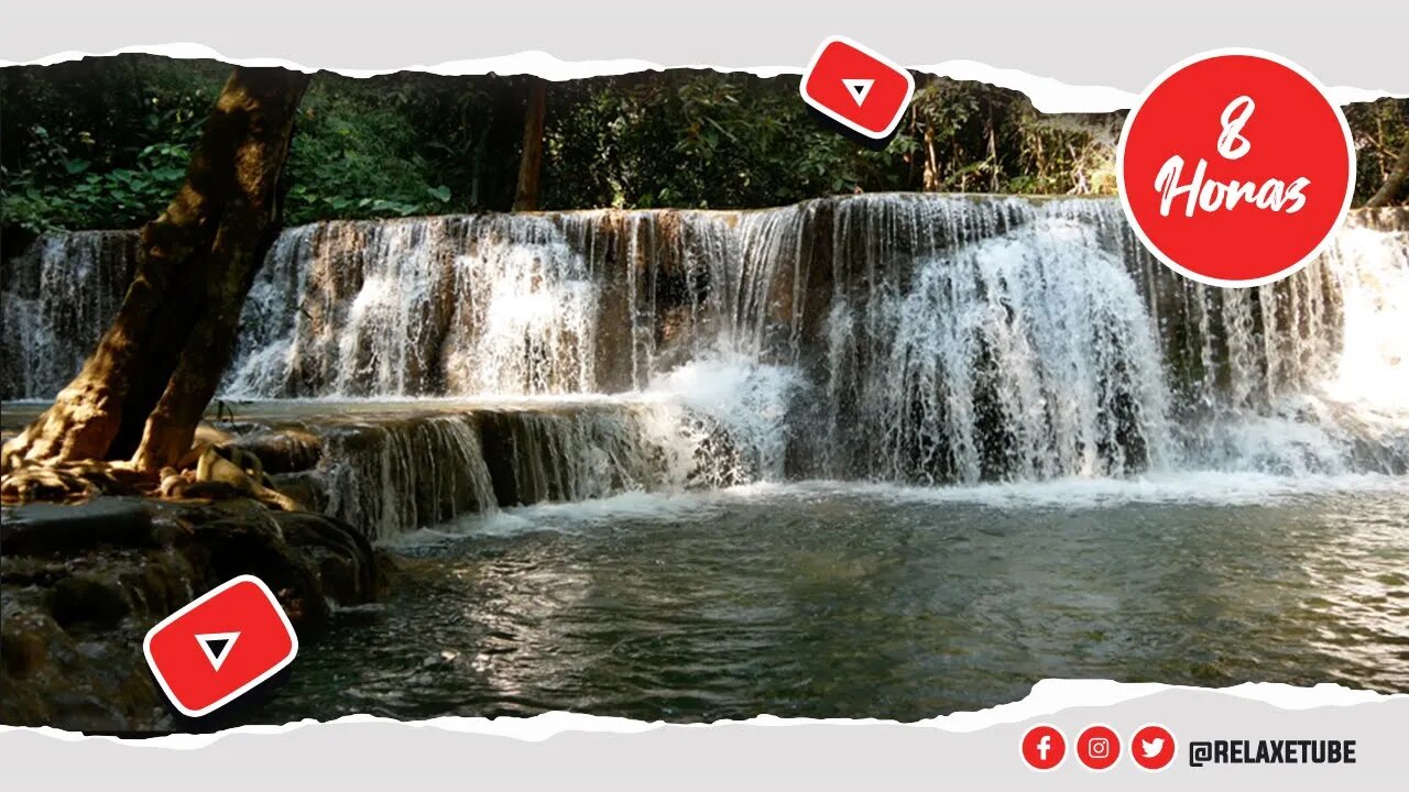 🎧 RUÍDO MÉDIO DE CACHOEIRA IDEAL PARA ALIVIAR O ESTRESSE E A ANSIEDADE 🍃 SONS DA NATUREZA 🕒 8 HORAS