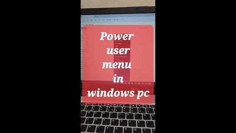 Power user menu in windows pc #shorts #youtubeshorts