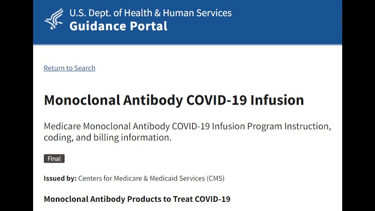 US Dept H & H Monoclonal Antibody Products to Treat COVID-19