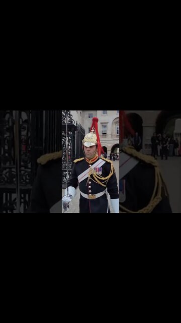 He walks right into the crowd wasn't expecting this #horseguardsparade