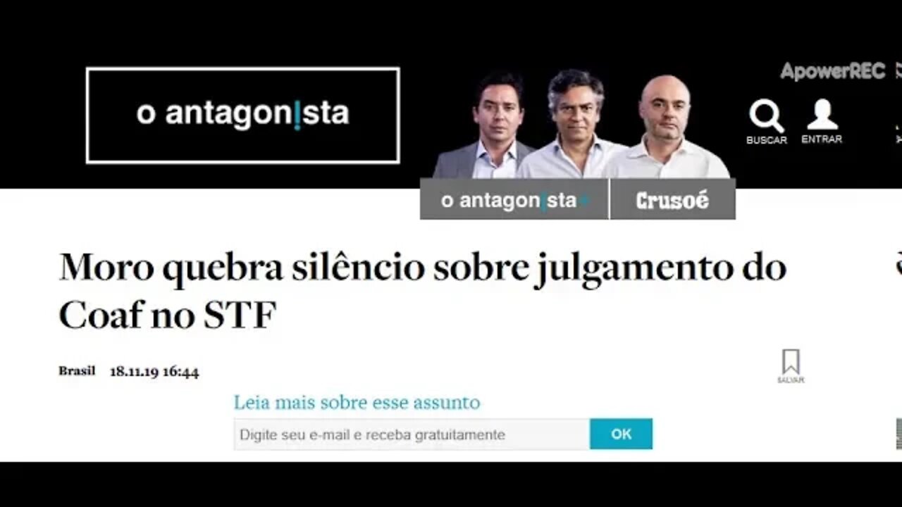 Moro quebra silêncio sobre julgamento do Coaf no STF