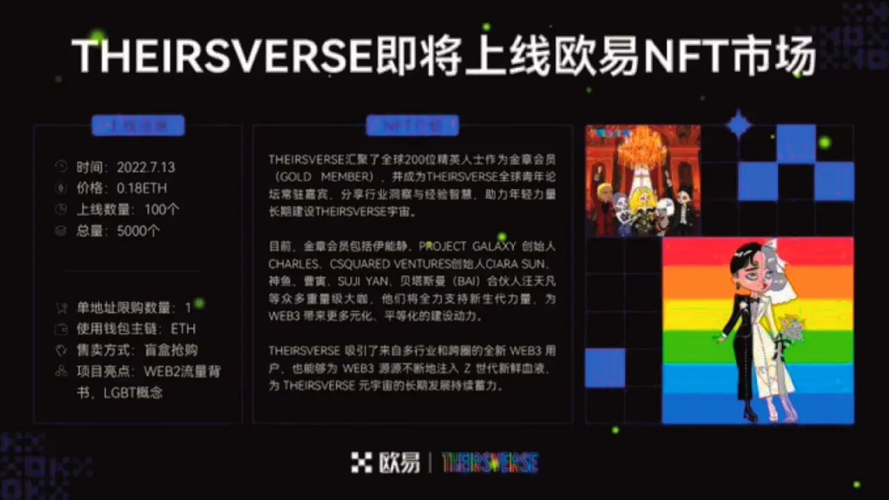 Theirsverse NFT盲盒，明天上午即将上线欧易（OKX）NFT市场