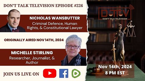 ⚖️DTTV 226⚖️| Live Q&A with Researcher, Journalist, & Author, Michelle Stirling