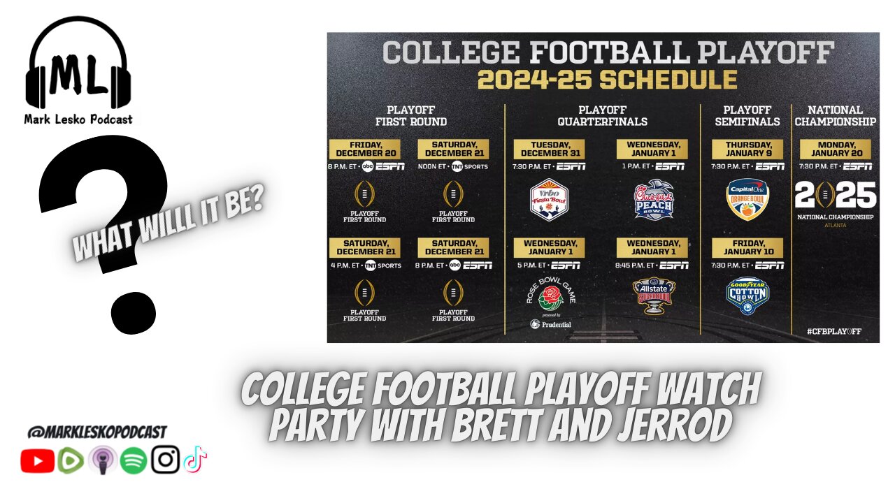 College Football Playoff reveal party || Mark Lesko Podcast #collegefootball