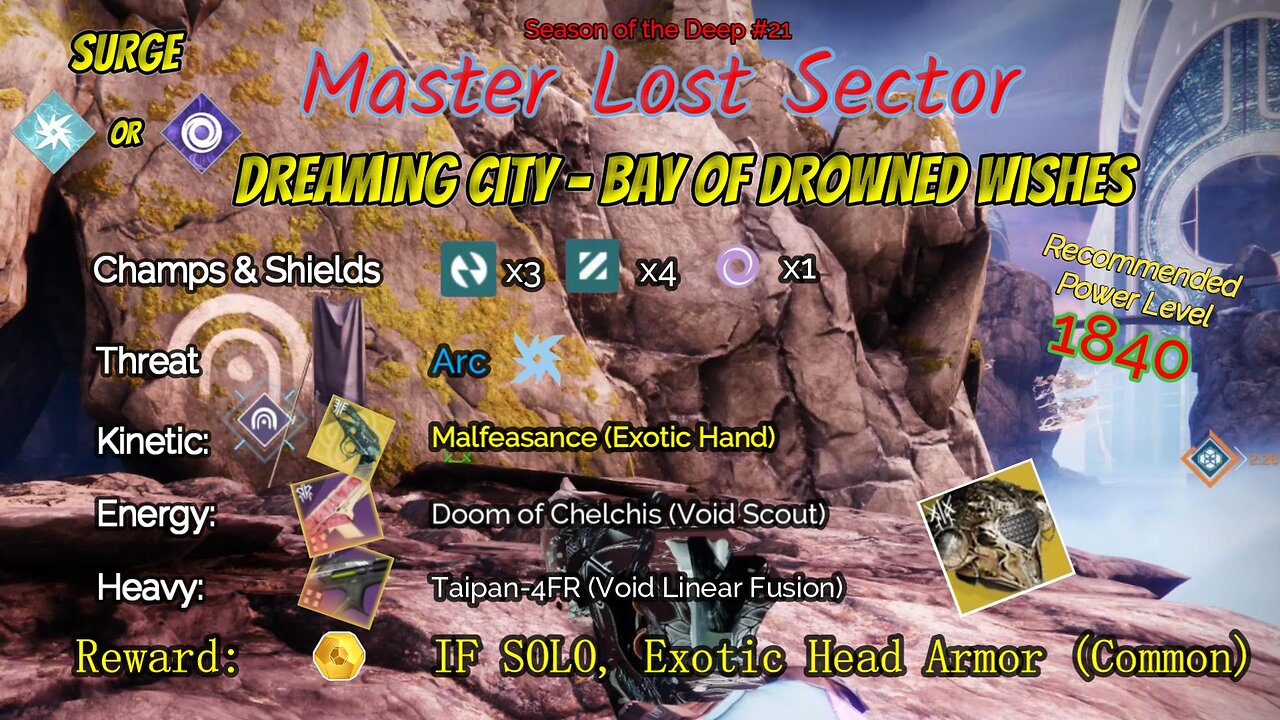 Destiny 2 Master Lost Sector: Dreaming City - Bay of Drowned Wishes on my Strand Warlock 7-14-23