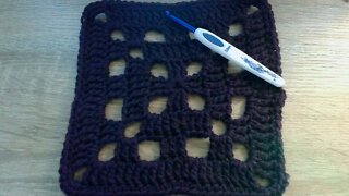 left handed crochet motif square