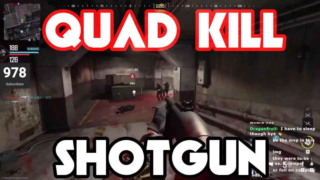 Quad kill with shotgun less goo