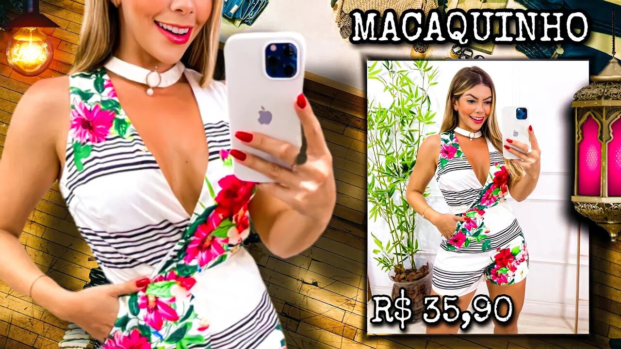 Macaquim Feminina Listrado e estampado E Bolso/ shopee