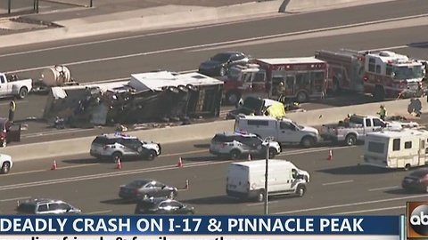 Crews on scene of deadly crash on Interstate 17