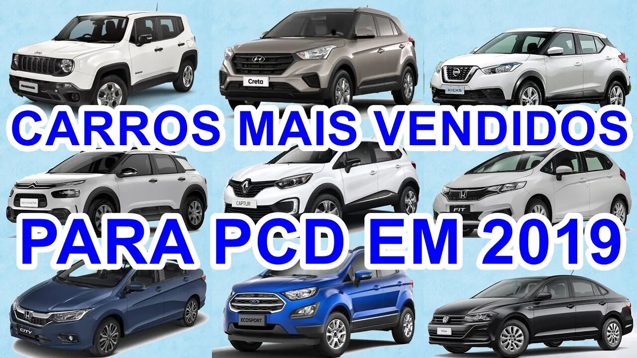 10 carros mais vendidos para pcd em 2019