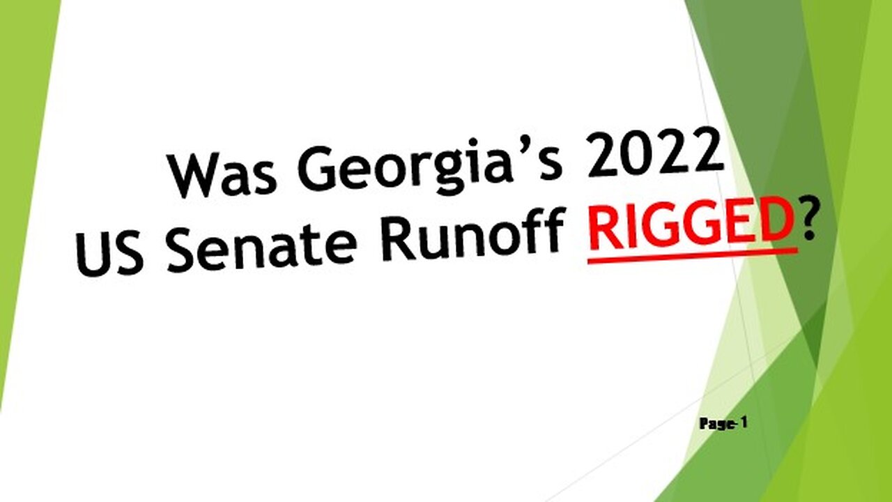 Was Goergia's 2022 US Senate Runoff Election RIGGED?