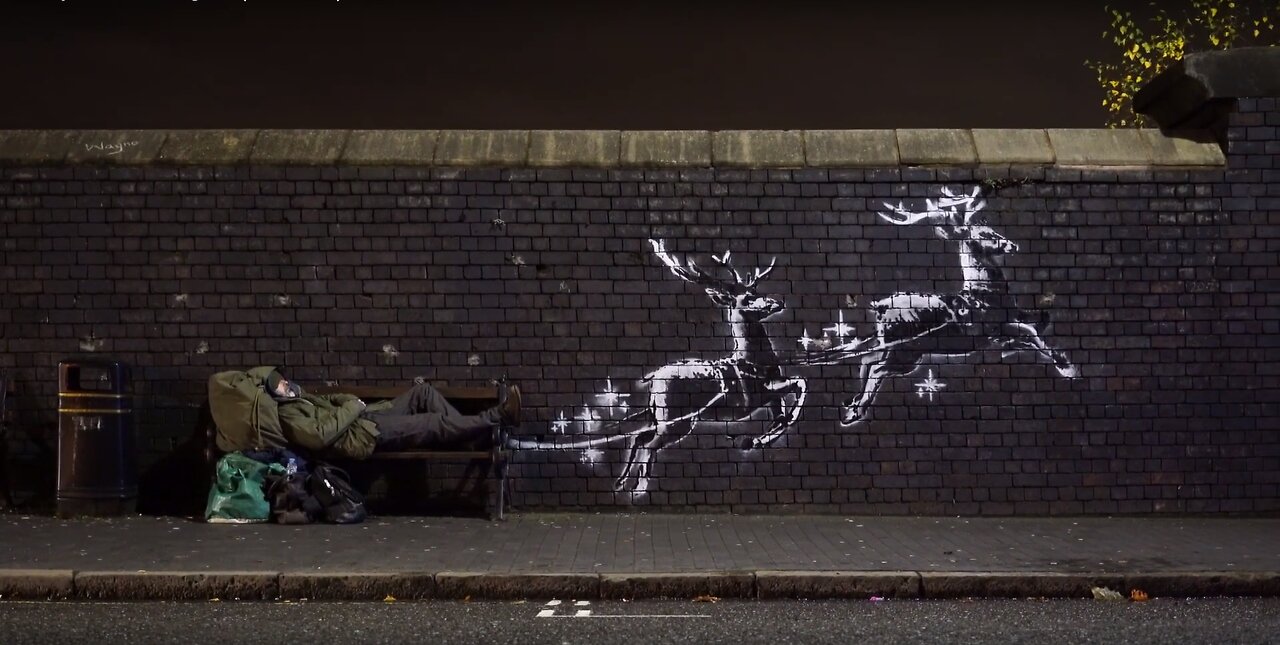 Banksy - Bench Birmingham (December 9, 2019)