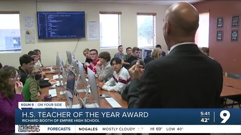 Teacher of the year candidate Richard Booth drives students to success