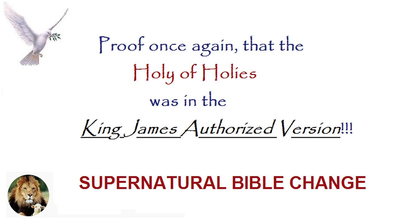 Proof The Holy Of Holies Was In The King James Bible