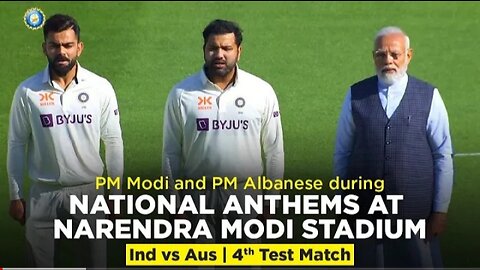 PM Modi & PM Albanese during National Anthems at Narendra Modi Stadium | Ind vs Aus| 4th Test Match