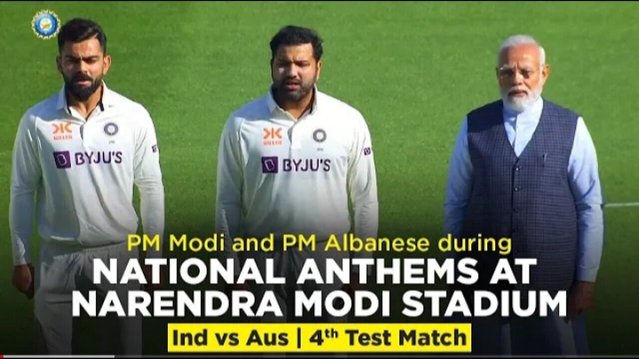 PM Modi & PM Albanese during National Anthems at Narendra Modi Stadium | Ind vs Aus| 4th Test Match