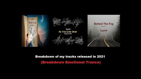 Breakdown of my tracks released in 2021 (Breakdown Emotional Trance)