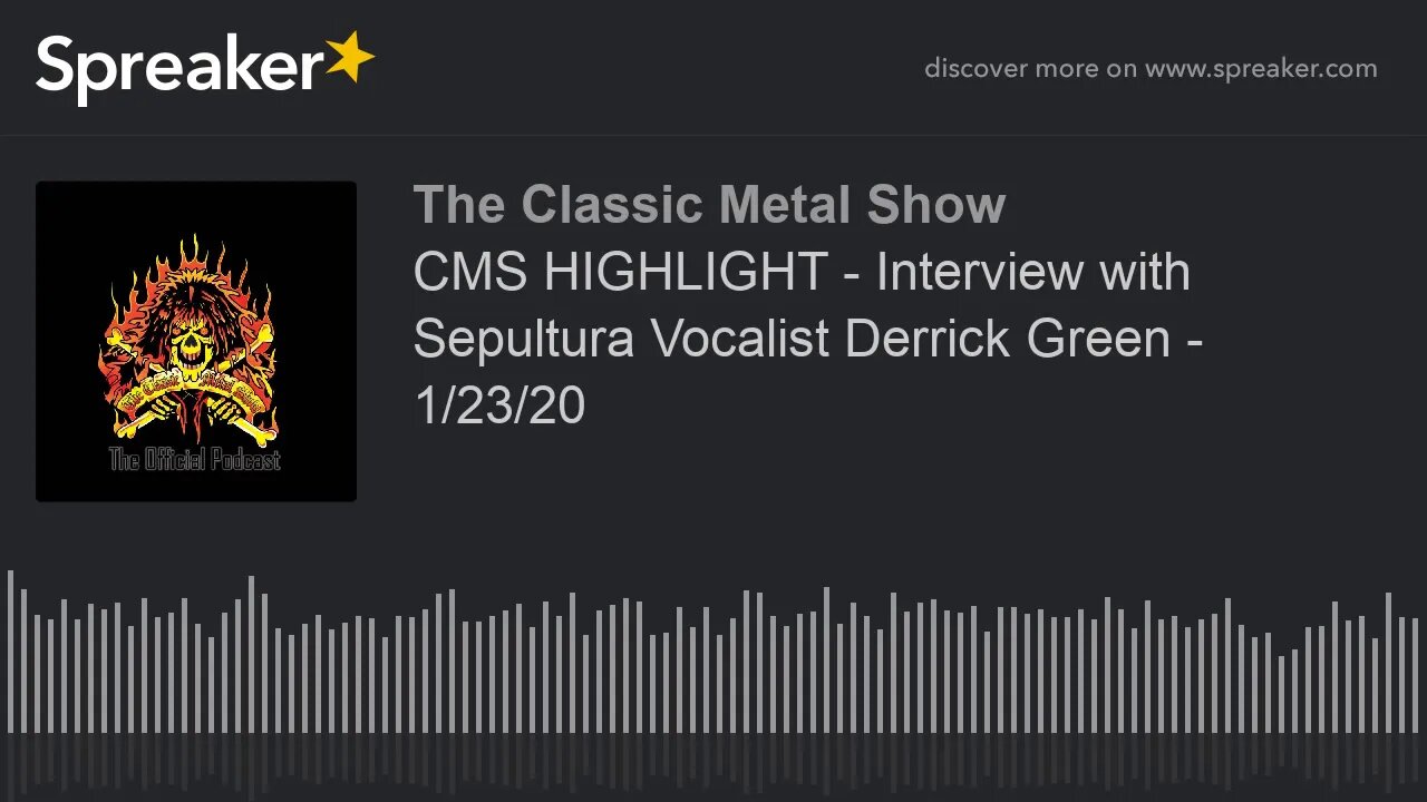 CMS HIGHLIGHT - Interview with Sepultura Vocalist Derrick Green - 1/23/20