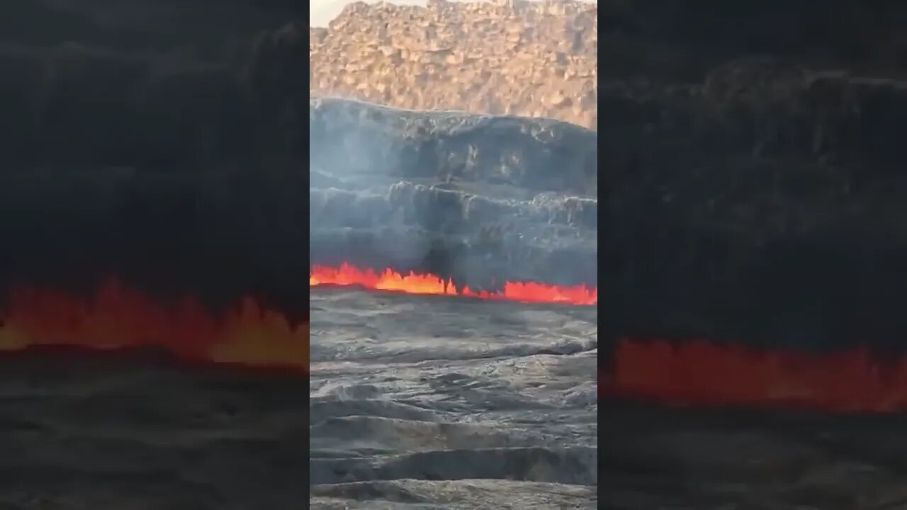 Gently flowing lava sound#volcano #naturesounds