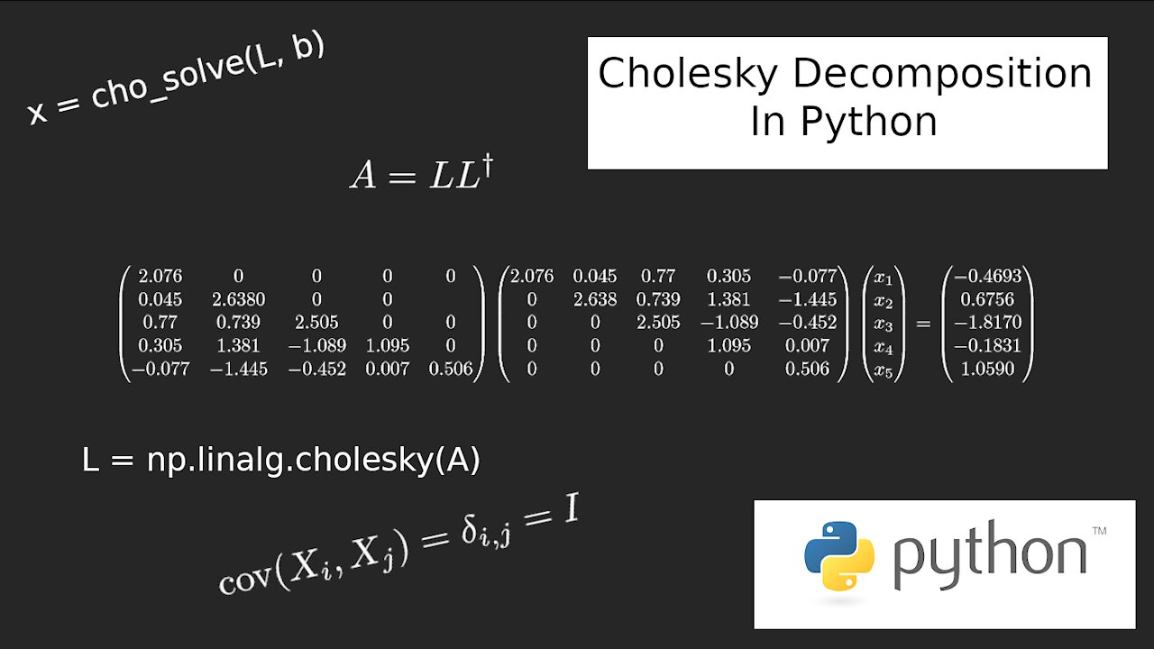 Cholesky Decomposition and Its Applications in Python