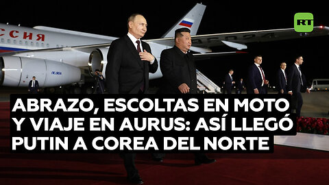Abrazo, escoltas en moto y viaje en Aurus: Así llegó Putin a Corea del Norte