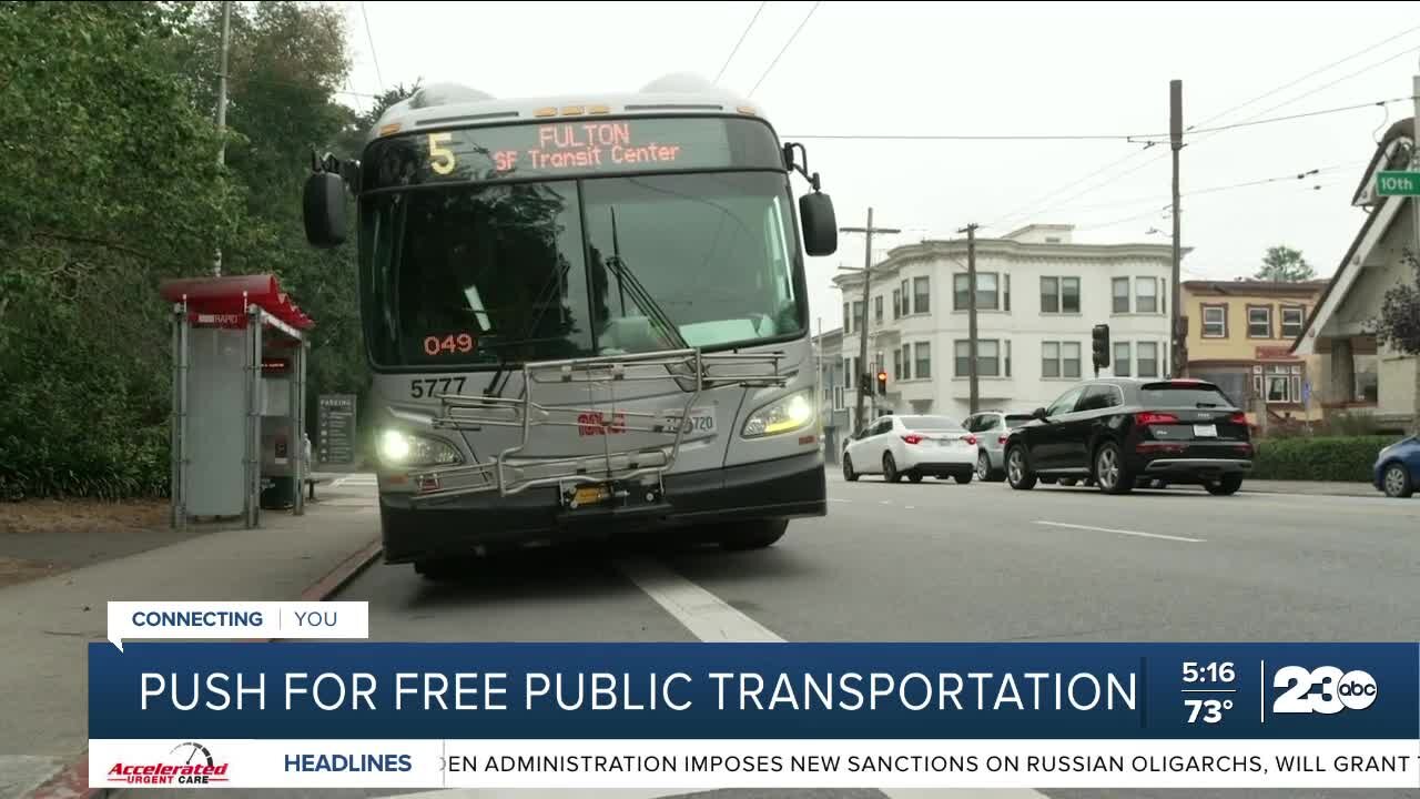 Push for free public transportation