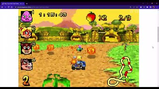 Crash Nitro Kart (GBA) - Terra Track 2: Jungle Boogie Gameplay