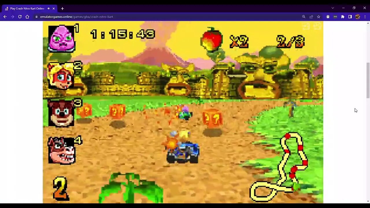 Crash Nitro Kart (GBA) - Terra Track 2: Jungle Boogie Gameplay