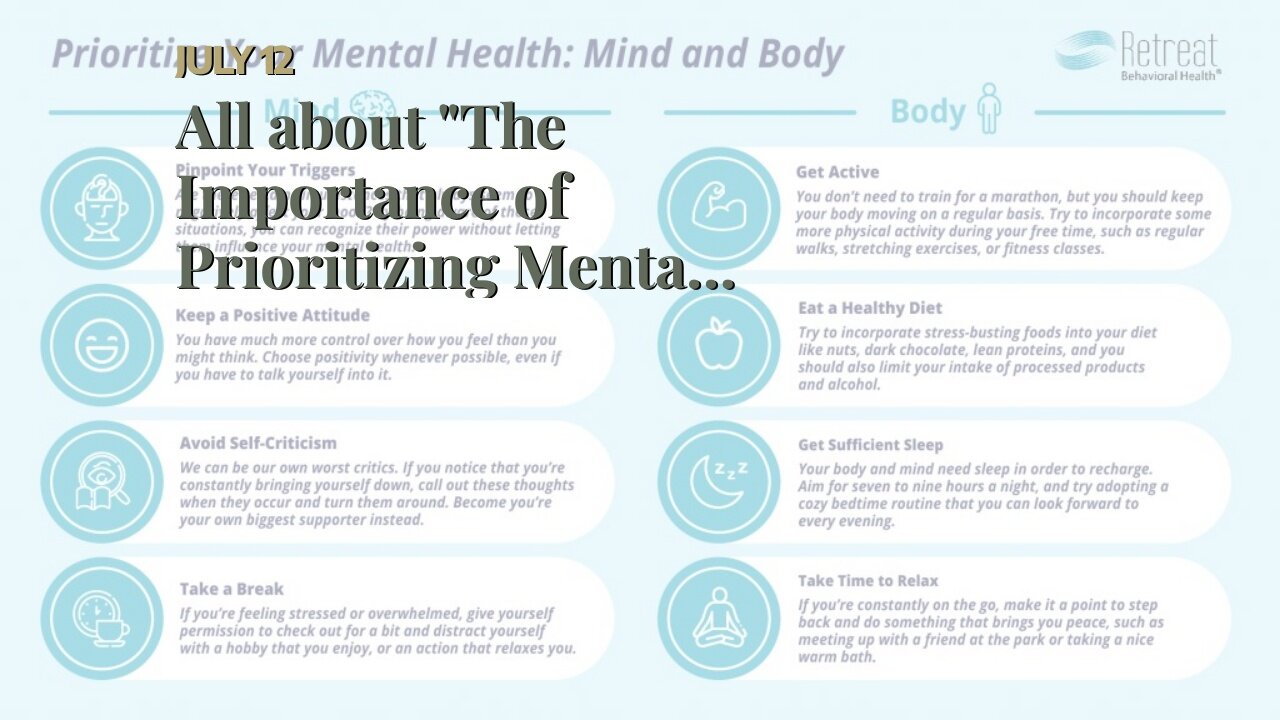 All about "The Importance of Prioritizing Mental Health in Today's Busy World"