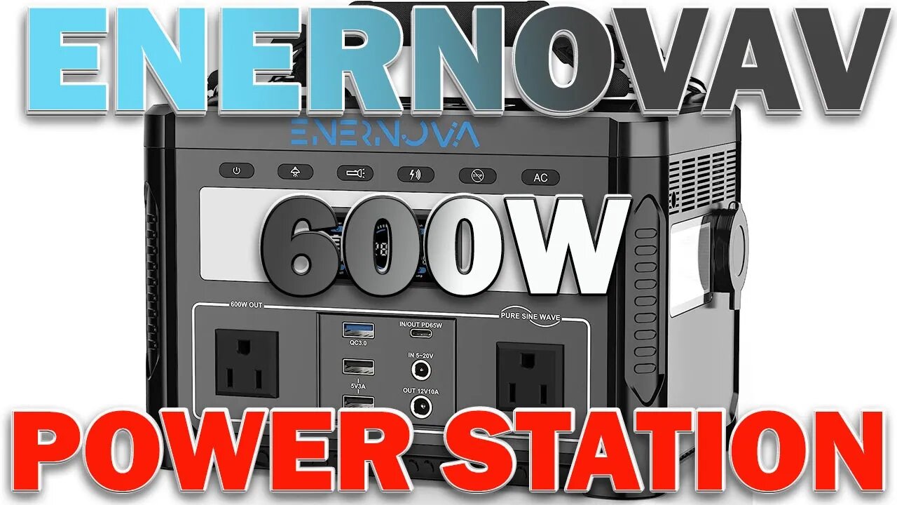 ENERNOVAV 600W Portable Power Station LiFePO4 Battery Solar Generator Outdoor Camping/RVs/Home Use