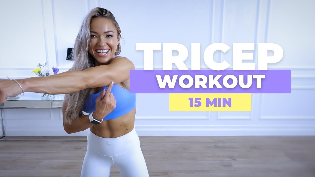 15 MIN TRICEP WORKOUT with Dumbbells - No Repeat | Caroline Girvan